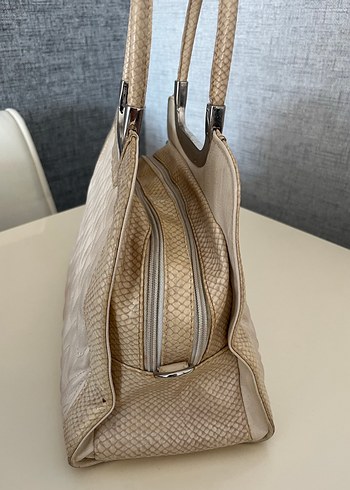 Bej Pliseli Modern Klasik Kadın Çanta - Görsel 10