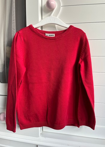 Kırmızı çocuk triko Kazak - Görsel 2