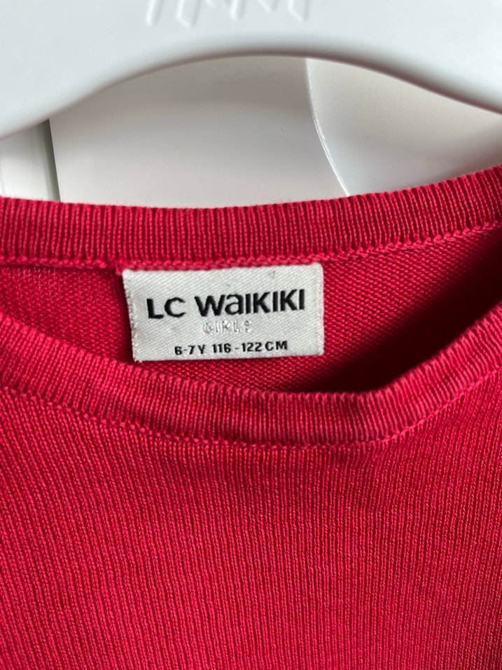 Kırmızı çocuk triko Kazak - Görsel 3