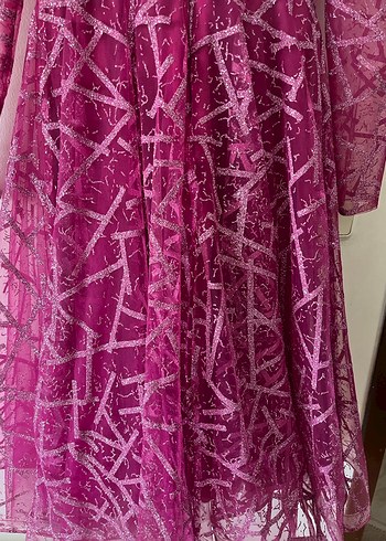 Mor Uzun Abiye Elbise - Görsel 9