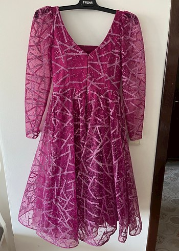 Mor Uzun Abiye Elbise - Görsel 6