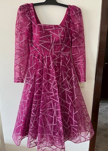 Mor Uzun Abiye Elbise - Görsel 4