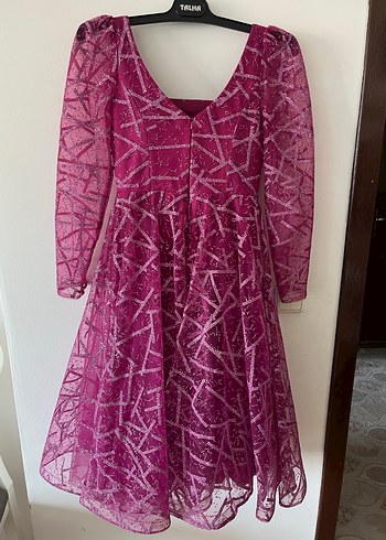 Mor Uzun Abiye Elbise - Görsel 3