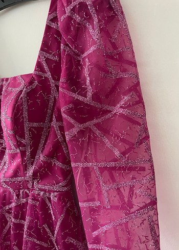 Mor Uzun Abiye Elbise - Görsel 8