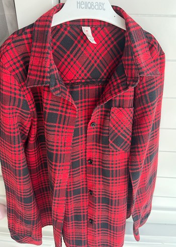 Kız Çocuk Kırmızı Ekose Düğmeli Gömlek - Görsel 5