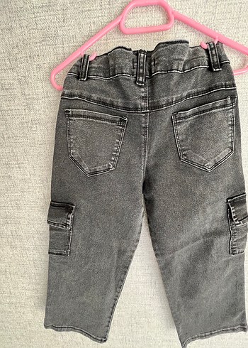 Gri Bol Kesim kargo kız çocuk Kot Pantolon - Görsel 3