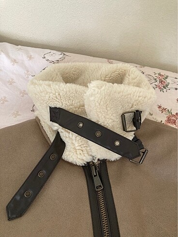 xs Beden camel Renk stradivarius yünlü biker ceket