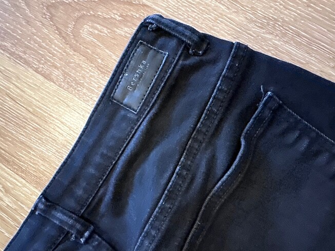 Bershka denim siyah kot jean - Görsel 3