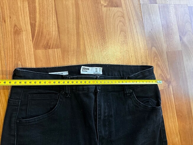 Bershka denim siyah kot jean - Görsel 6