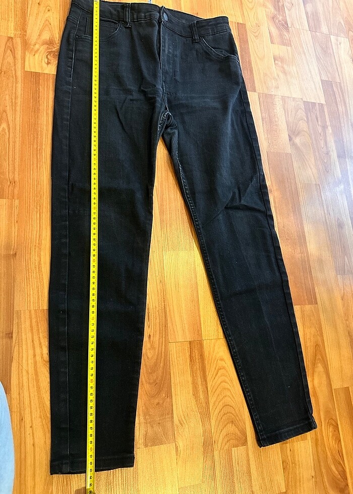 Bershka denim siyah kot jean - Görsel 5
