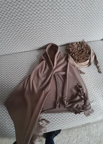 Bej şal bone - Görsel 3