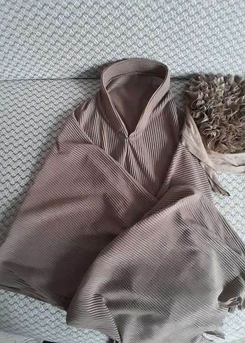 Bej şal bone - Görsel 2