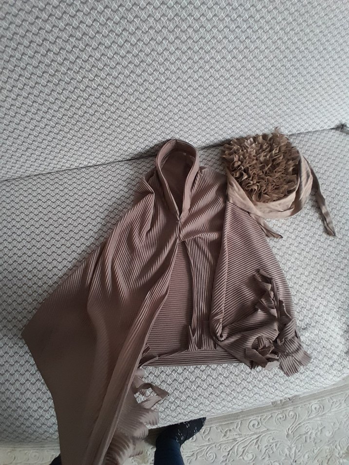 Bej şal bone - Görsel 3