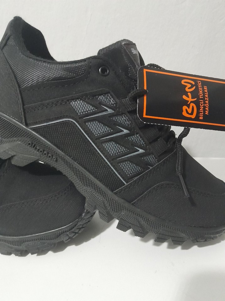 Siyah Bağcıklı Erkek Outdoor Spor Ayakkabı - Görsel 2