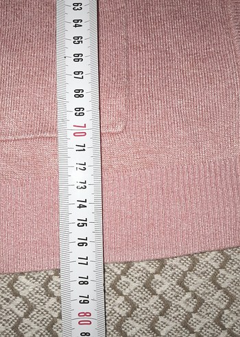 m Beden Düğmeli Pembe V Yaka Kadın Hırka