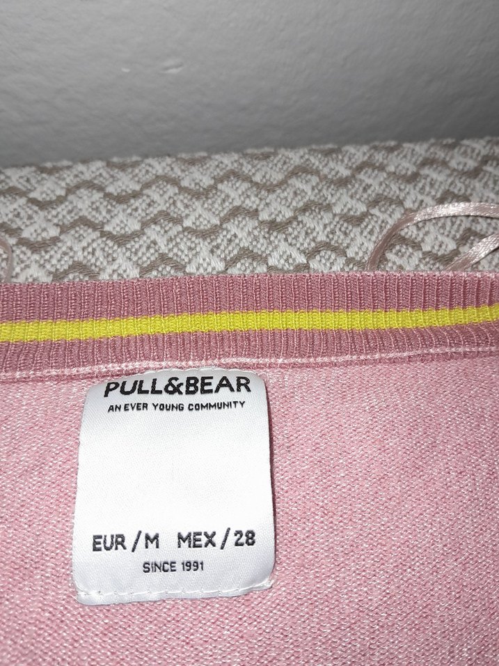 Düğmeli Pembe V Yaka Kadın Hırka - Görsel 5