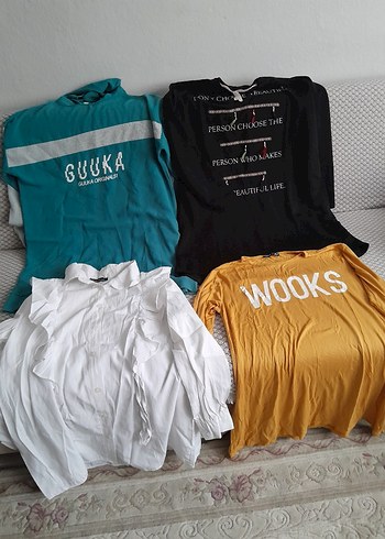 Pamuklu, Uzun Kollu, Baskılı tunik - Görsel 2