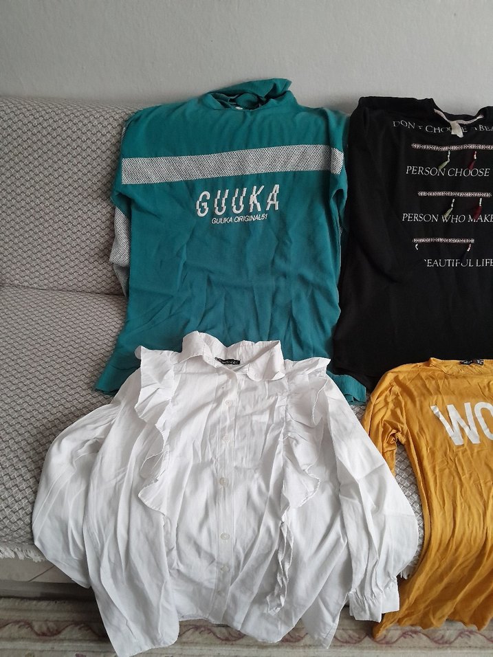 Pamuklu, Uzun Kollu, Baskılı tunik - Görsel 4