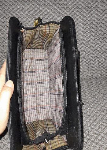 Siyah Deri Fermuarlı Kadın Çanta - Görsel 7