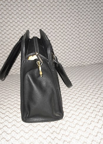 Siyah Deri Fermuarlı Kadın Çanta - Görsel 8