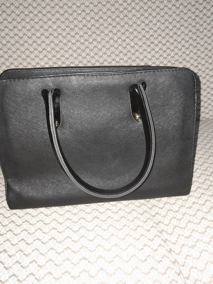 Siyah Deri Fermuarlı Kadın Çanta - Görsel 3