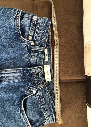 34 Beden lacivert Renk Mango Mom Jean Kot Pantolon 