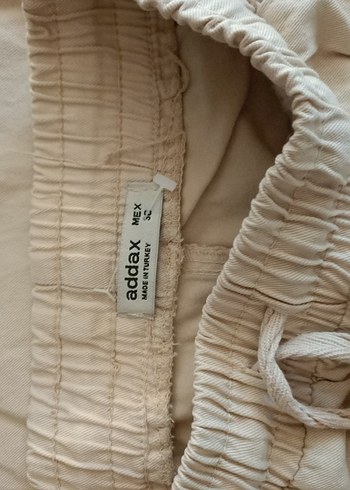 s Beden Bej Rahat Kesim Keten Kadın Pantolon