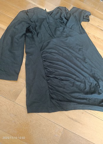 Siyah V Yaka Uzun Kollu Hamile Bluzu - Görsel 3