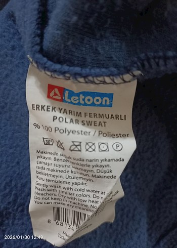 Mavi Yarım Fermuarlı Erkek Polar Sweatshirt - Görsel 6