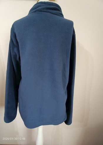 Mavi Yarım Fermuarlı Erkek Polar Sweatshirt - Görsel 3