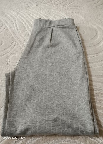 Gri Pilili Kadın Kumaş Pantolon - Görsel 5