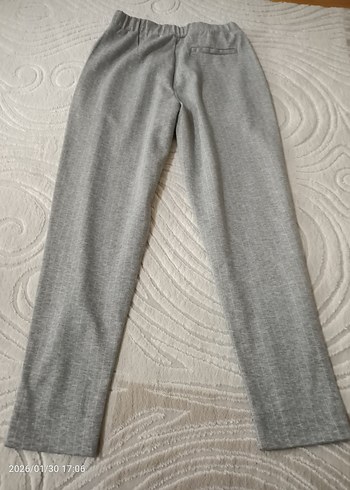 Gri Pilili Kadın Kumaş Pantolon - Görsel 2
