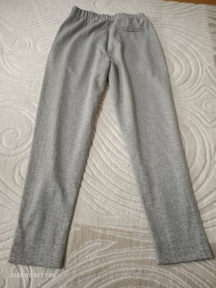 Gri Pilili Kadın Kumaş Pantolon - Görsel 2
