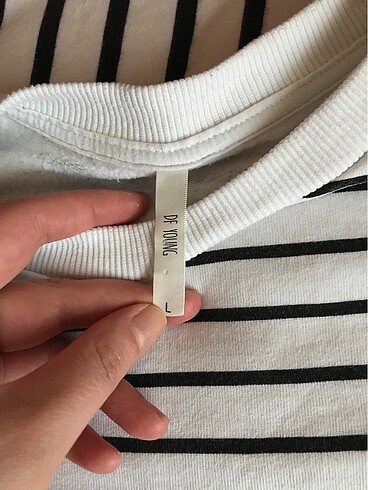 l Beden Çizgili Sweatshirt