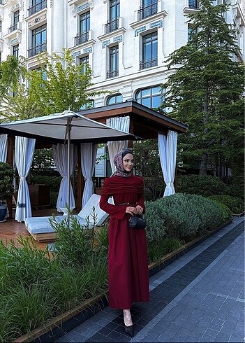 s Beden Bordo elbise