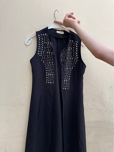Siyah blazer yelek