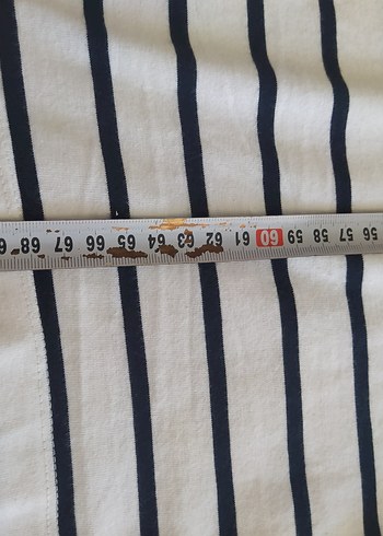 Gri Çizgili V Yaka Pamuklu Tişört - Görsel 5