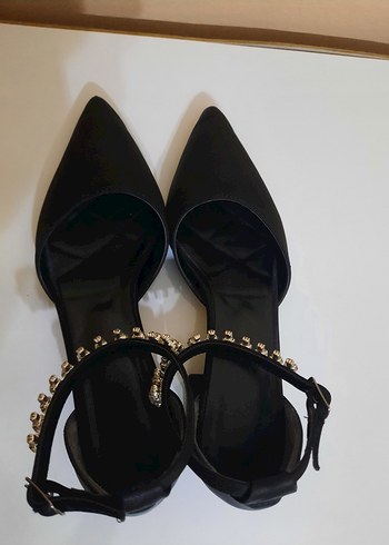 Siyah Blok Topuklu Taşlı Abiye Ayakkabı - Görsel 8