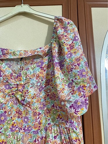 xl Beden çeşitli Renk Çiçekli Günlük Elbise