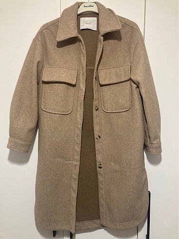 m Beden camel Renk BERSHKA KABAN