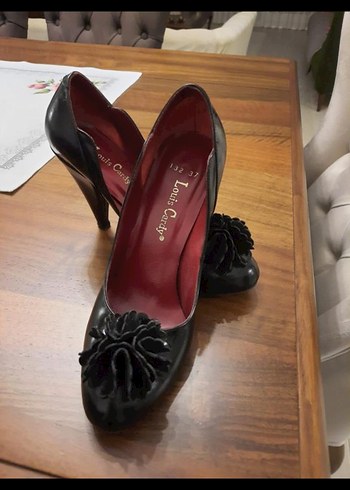 Siyah Fırfırlı Yüksek Topuklu Stiletto - Görsel 2