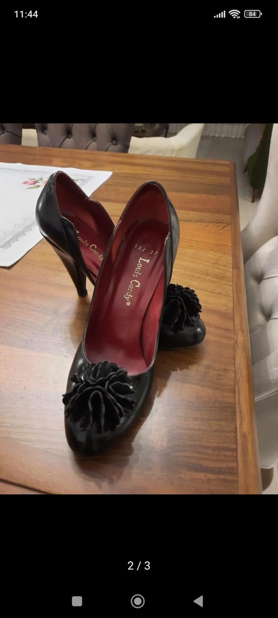 Siyah Fırfırlı Yüksek Topuklu Stiletto - Görsel 2