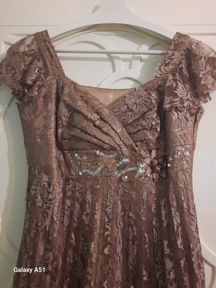 Dantel Detaylı Uzun Abiye Elbise - Görsel 3