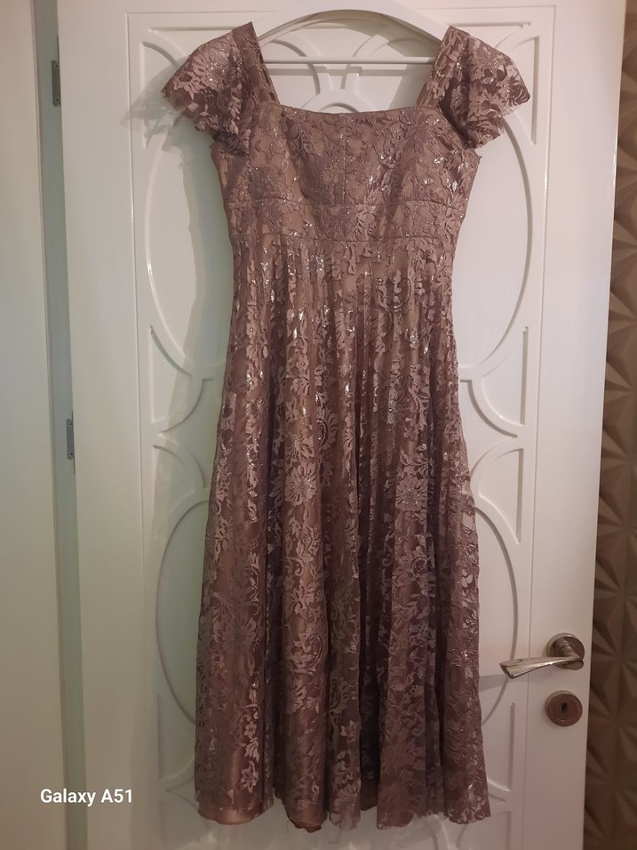 Dantel Detaylı Uzun Abiye Elbise - Görsel 2