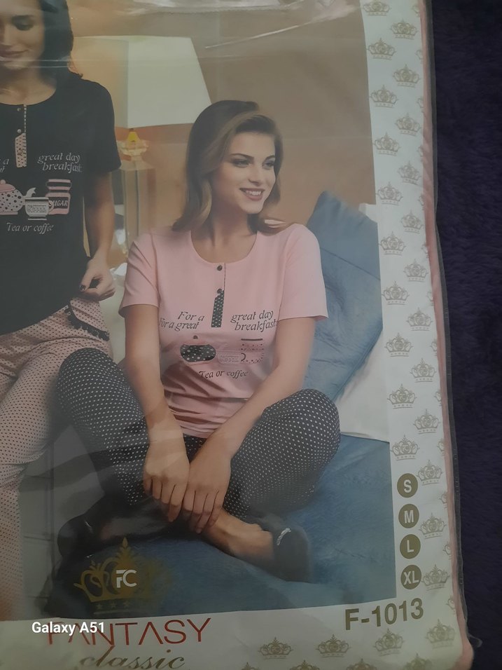 Kadın Baskılı Kısa Kollu Mini Pijama Takımı - Görsel 4