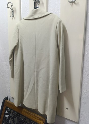 Bej Düğmeli Midi Kadın Kaban - Görsel 5