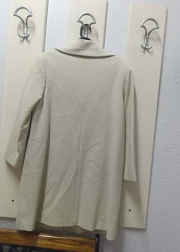 Bej Düğmeli Midi Kadın Kaban - Görsel 4