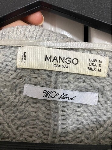 Mango Mango örgülü gri kazak