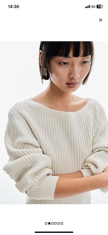 H&M H&M Ekru Triko Elbise