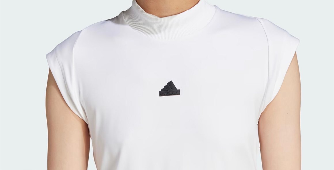 Kadın Beyaz Yüksek Yakalı Crop Top - Görsel 2